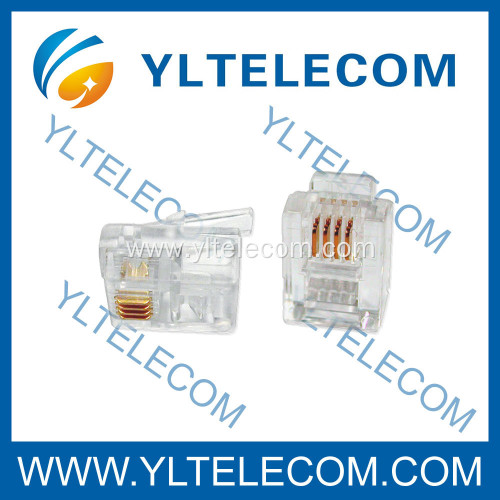 RJ11 Modular Plug 6P4C For Solid Cable